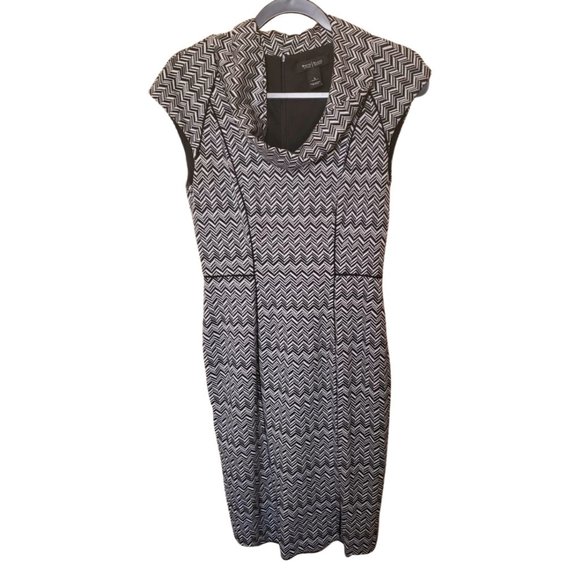 White House Black Market Chevron Sleeveless Fit & Flare Dress – Size 6 - Picture 5 of 10